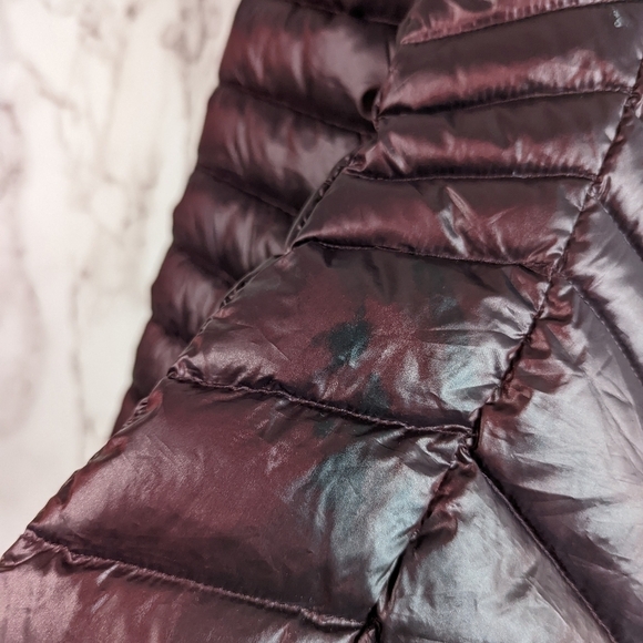 Calvin Klein Down Puffer Jacket Coat Hood Size Small Red Full Zip - Picture 12 of 15